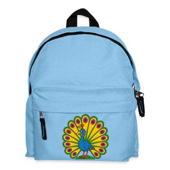 Lebendiger Pfauenfächer - Kinder Rucksack - Hellblau - Vorne