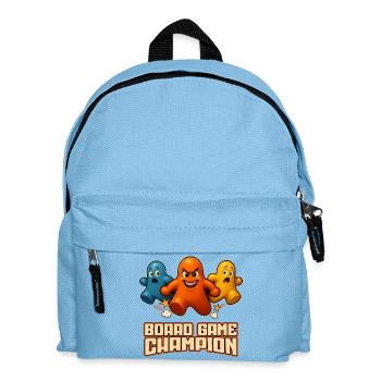 Brettspiel Champion – Lustige Spielfiguren - Kinder Rucksack - Hellblau - Vorne
