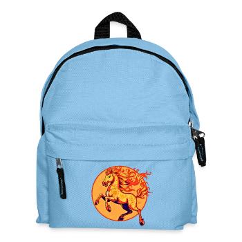 Fire Horse Chinese Zodiac - Kids' Backpack - light blue - Front
