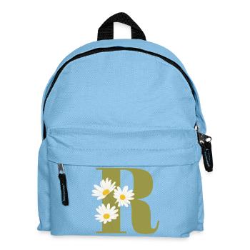 Lettre r vert marguerites - Sac à dos Enfant - bleu clair - Devant