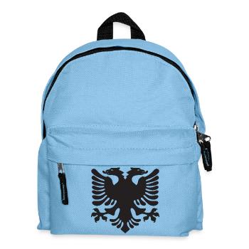 Doppeladler Silhouette Albanien - Kinder Rucksack - Hellblau - Vorne