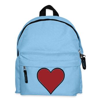 Red Heart Comic Thick Contour Vector - Kids' Backpack - light blue - Front
