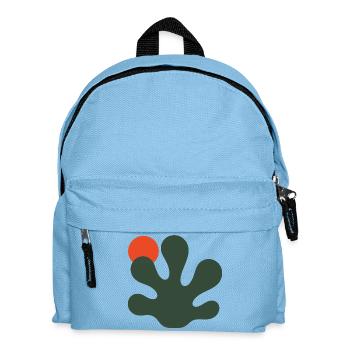 Abstrakter grüner Splash mit orangefarbenem Akzent - Kinder Rucksack - Hellblau - Vorne