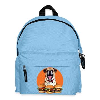 Motif du chien drôle du défilé de burgers de chien heureux - Sac à dos Enfant - bleu clair - Devant