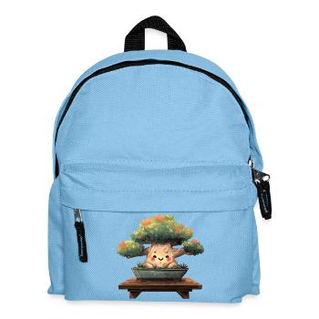 Kawaii Bonsai Smile in Pot - Kids' Backpack - light blue - Front