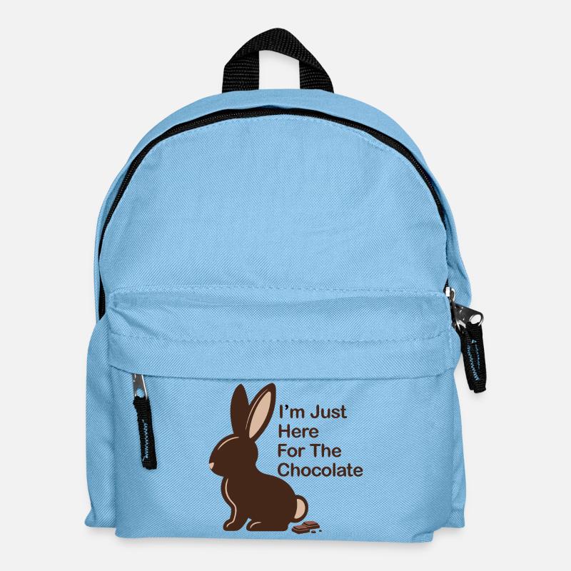 Just here for chocolate Schokoladen Osterhase - Kinder Rucksack - Hellblau