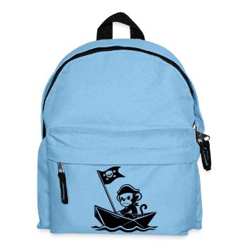 Singe pirate en colère dans le bateau - Sac à dos Enfant - bleu clair - Devant