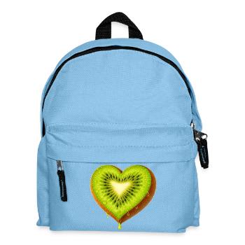 Juicy Kiwi in Heart Shape Illustration - Kids' Backpack - light blue - Front