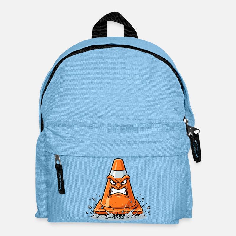 Angry cone in cartoon style - Kids' Backpack - light blue