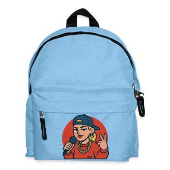 Rap Diva with Microphone - Kids' Backpack - light blue - Front