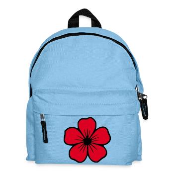 Hibiskus Blume rot Blume Hibiscus Hawaii Blüte - Kinder Rucksack - Hellblau - Vorne