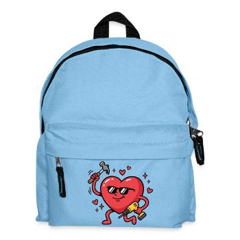 Funny Valentine's Day greeting for men: carpenters, - Kids' Backpack - light blue - Front
