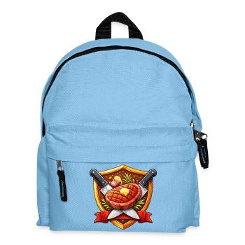 Grilled steak sign motif - Kids' Backpack - light blue - Front