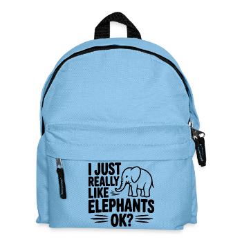 Ich mag Elefanten einfach wirklich, okay? - Kinder Rucksack - Hellblau - Vorne