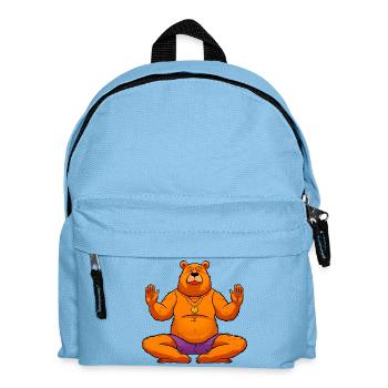 Yoga Bären - Kinder Rucksack - Hellblau - Vorne