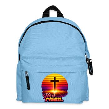 He is risen Sunset retro - Kinder Rucksack - Hellblau - Vorne