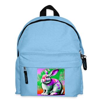 Kaninchen - Kinder Rucksack - Hellblau - Vorne