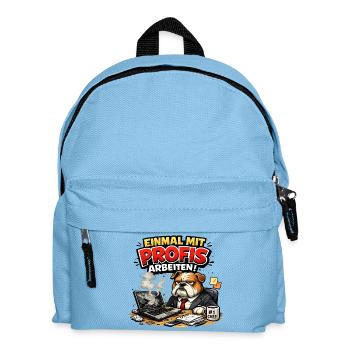 Einmal mit Profis arbeiten - Kinder Rucksack - Hellblau - Vorne