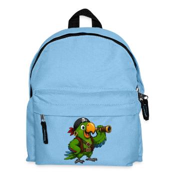 Piratenvogel mit Spektiv - Kinder Rucksack - Hellblau - Vorne
