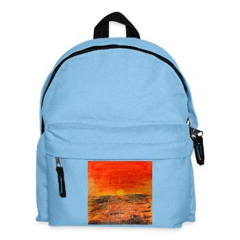 Coucher de soleil rouge feu - Sac à dos Enfant - bleu clair - Devant