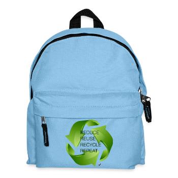 Drei grüne recycling Pfeile Abbildung - Kinder Rucksack - Hellblau - Vorne