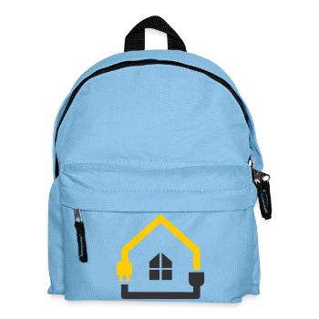 Elektriker Haus Steckdose Smart Home - Kinder Rucksack - Hellblau - Vorne