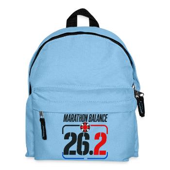 Marathon-Geschenkkarten-Saldo 26,2 Meilen Lustiges Laufen - Kinder Rucksack - Hellblau - Vorne