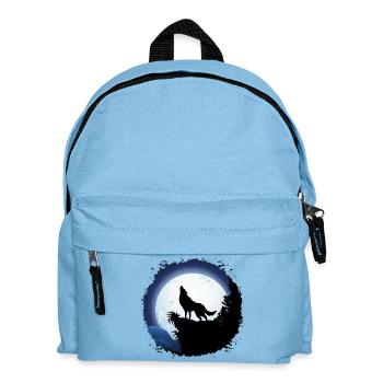 Wolf Howling at Blue Full Moon - Kids' Backpack - light blue - Front