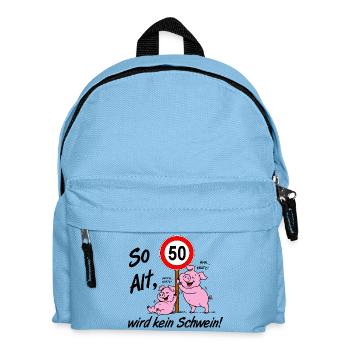 50 Jahre , 50.Geburtstag so Alt wird kein Schwein - Kinder Rucksack - Hellblau - Vorne