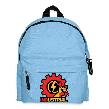 Elektriker Zahnrad Logo - Kinder Rucksack - Hellblau - Vorne