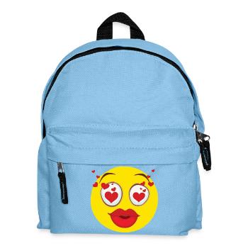 Verliebtes Gesicht Herz Augen Design - Kinder Rucksack - Hellblau - Vorne