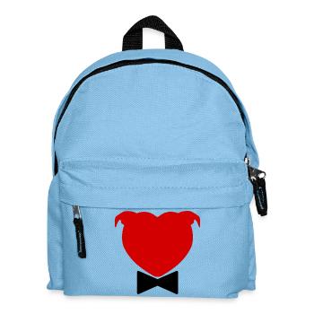 Herzkopf und Fliege – 029 - Kinder Rucksack - Hellblau - Vorne