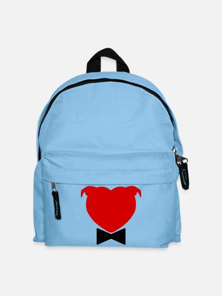 Herzkopf und Fliege – 029 - Kinder Rucksack - Hellblau