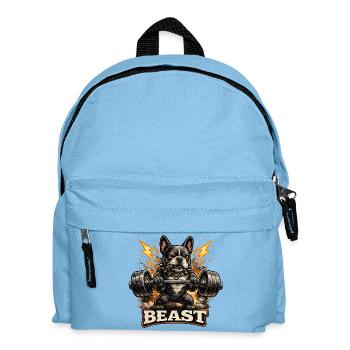 Beast Bulldog Kraftheben - Kinder Rucksack - Hellblau - Vorne