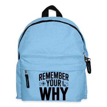 Erinnere dich an dein Warum - Kinder Rucksack - Hellblau - Vorne