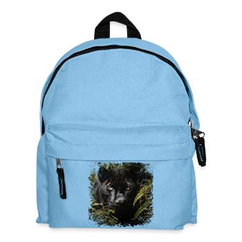 Dschungelpanther mit Goldaugen - Kinder Rucksack - Hellblau - Vorne