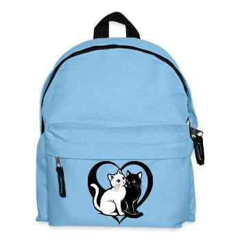 ❤ 🐱 Gatti Innamorati – Amore felino con cuore 2 - Kinder Rucksack - Hellblau - Vorne