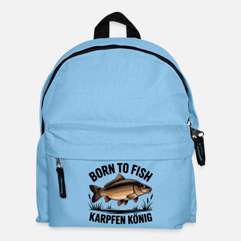 Born to Fish Karpfen König - Kinder Rucksack - Hellblau