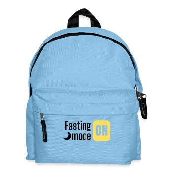 Fastenmodus AUF Textgestaltung - Kinder Rucksack - Hellblau - Vorne