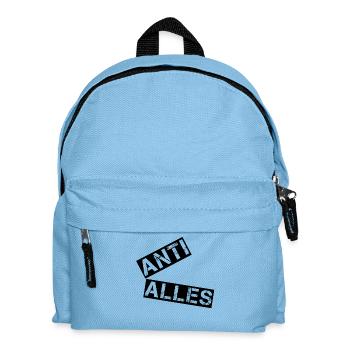 ANTI ALLES – Minimalistisches Protest Shirt - Kinder Rucksack - Hellblau - Vorne