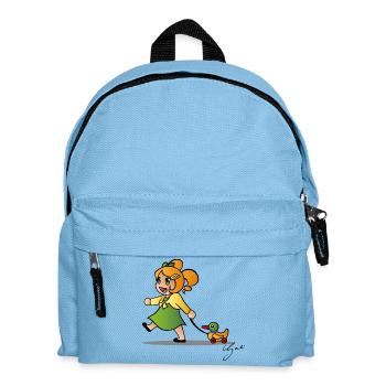 Mädchen mit Ente - Kinder Rucksack - Hellblau - Vorne