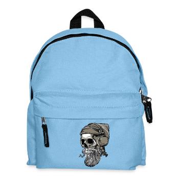 Bart Hipster Skull mit Kopfhörer - Kinder Rucksack - Hellblau - Vorne