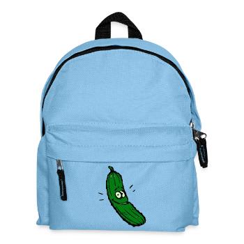 Grinsende Gurke Cartoon - Kinder Rucksack - Hellblau - Vorne