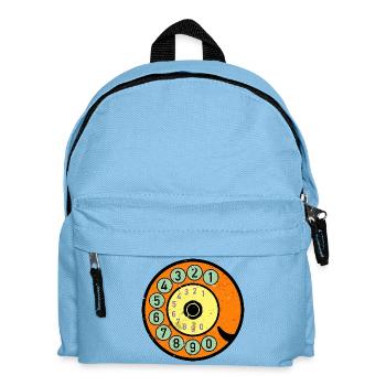 colorful dial vintage retro telephone nostalgia - Kids' Backpack - light blue - Front