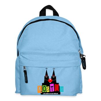 Kölsch Köln Kölle Dom Rhing Karneval Kostüm Alaaf - Kinder Rucksack - Hellblau - Vorne