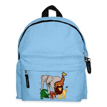 Afrique Animaux - Sac à dos Enfant - bleu clair - Devant