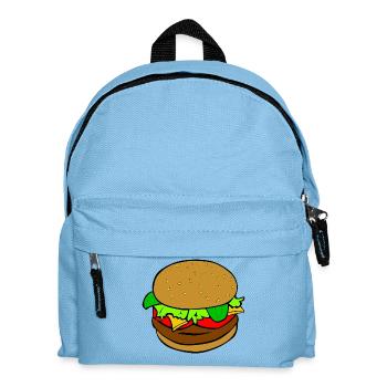 Burger Hamburger idée cadeau repas de restauration rapide - Sac à dos Enfant - bleu clair - Devant