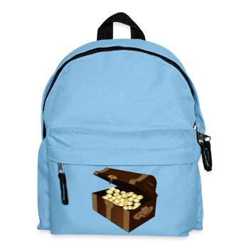 coffre au trésor brun rempli d'or. Idée de cadeau. - Sac à dos Enfant - bleu clair - Devant