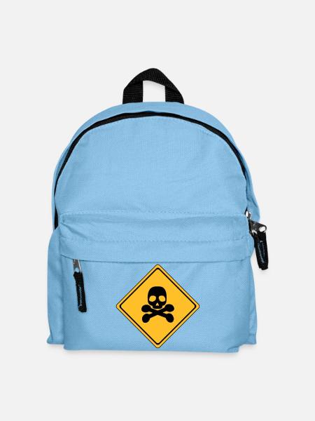 Panneau d’avertissement de danger # - Sac à dos Enfant - bleu clair