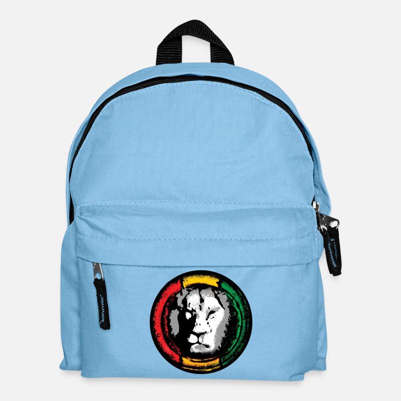 Reggae Löwe im Rasta Stil - Kinder Rucksack - Hellblau